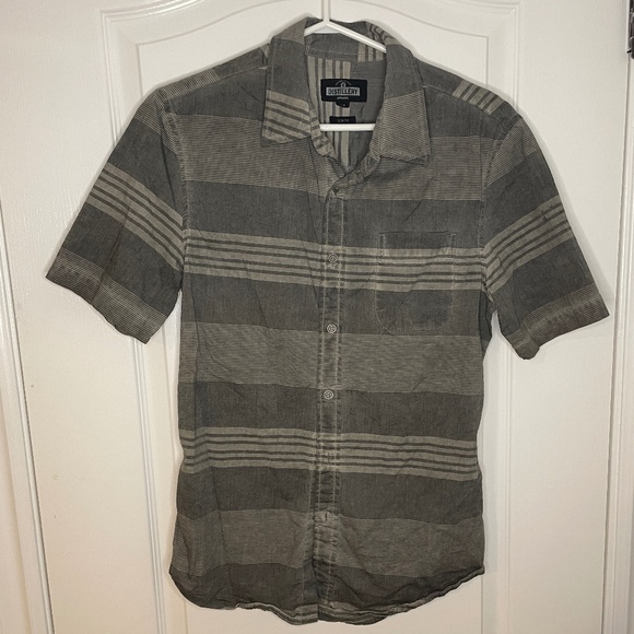 Grey Striped Button Up Shirt - Distillery Apparel - Picture 1 of 4